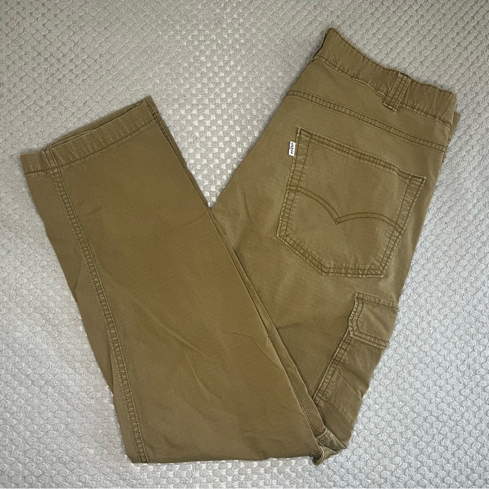 Levi's 502 Taper Slim Hybrid Tan Cotton Blend Ripstop 6-Pocket Stretch Cargos